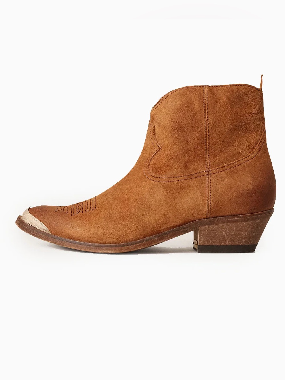 Golden Goose Young Boots Western Cowboy Ankle Booties Cognac Suede w/ Box 39 - Picture 10 of 10